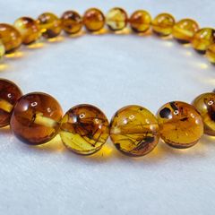 同ロット鑑別済✨極上透明度✨花アンバー 約8mm ブレスレット 琥珀 