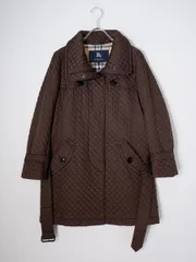 BURBERRY LONDONバーバリー ロンドン 裏地ビッグチェック 中綿キルティング スタンドカラーシングルトレンチコート【38】【LCTA81206】