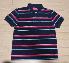 レディース 半袖 カラーTシャツ (M) ネイビー (新品)