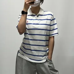 ポロラルフローレン ボーダー柄 ストライプ カラ―半袖Tシャツ 白 90 052205