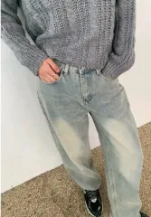 新品 ワイド ストレート デニム