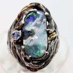 ヴィンテージ オパール シルバー リング コンビ デザイン /24-820S