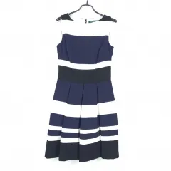 Ralph Lauren(ラルフローレン) アイボリーカラースキーム 5 富 ノースリーブワンピース ネイビー ( HU38258 )