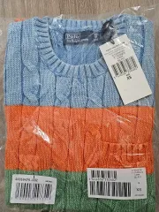 ポロ Ralph Lauren(ラルフローレン) レディース 半袖 ポケット ニット マルチ カラー ストライプ 新品