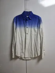 グラデーション ブルー＆ホワイト ドット シャツ シャツ