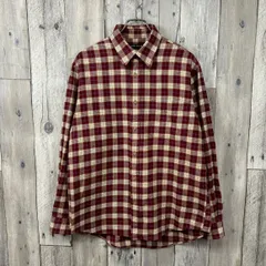 OLD UNIQLO 90s 紺タグ ユニクロ 長袖 チェック フランネル コットン ネルシャツ メンズ L シャツ