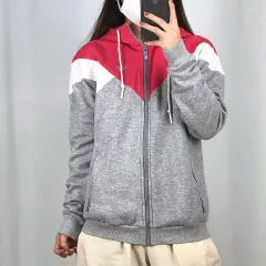 adidas(アディダス) y2k グレー ピンク ジップアップパーカー フード付き 100 250329