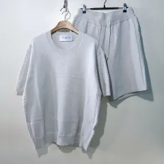 SS新作) サイドチェーン マッスル半袖ニット セット 4color M L