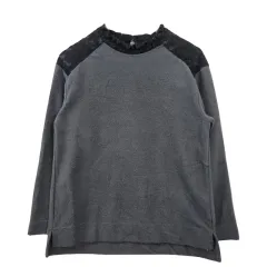 IEDIT グレー レース Tシャツ M ポリエステル