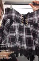 パンク Q ヴィンテージ チェック ティアードスカート フリル ゴンゲム・ヨジュ