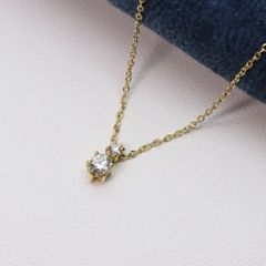 k18 立爪ダイヤ ベビーリング ペンダント ネックレス 40㎝ 2.08g 