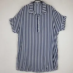 レディース オーバーサイズ 半袖 シャツ ロング丈 (F)