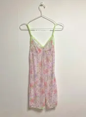 ヴィンテージ シフォン シースルー スリーブレス ノースリーブ ワンピース ヴィンテージ フラワー ヒョナ キッチ