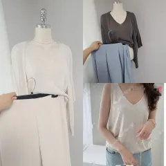 新しいリネンコットン 無縫製ニットウェア カーディガン set (更新終了)