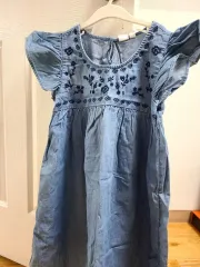 ギャップキッズ デニムワンピース 12サイズ ソイ イエロー CHECK ワンピース 155