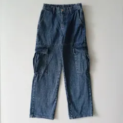 ヴィンテージ ブルーカーゴ アメカジ デニム ストレート サイズ 26 ー 27 Y0701