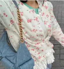 バイフロー フラワーカーディガン