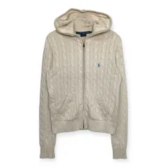 ポロ Ralph Lauren(ラルフローレン) ケーブル編み フード ニット ジップアップ