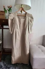 maybins(メイビンス) 茶色 バルーン 春 夏 ワンピース ミディ