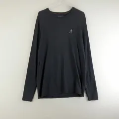 G4923 KANGOL(カンゴール) メンズ M 黒 ラウンド ロングスリーブ Tシャツ/ダート