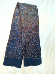 正規品 クリスチャンディオール ブランドシルクスカーフ ヴィンテージ ネイビー フランス製造