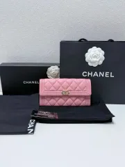 (フルセット) CHANEL シャネル ボーイ Classic キャビア フラップ 長財布