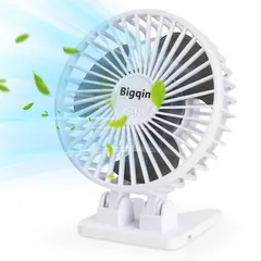 小さくてもパワフル 折り畳み式 風量3段階 ミニ扇風機 USB給電 角度調整可能 静音 オフィス/リビング/部屋/車用扇風機 卓上扇風機 -白