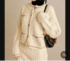 ジェネラル アイデア ウール ケーブル ニット セットアップ