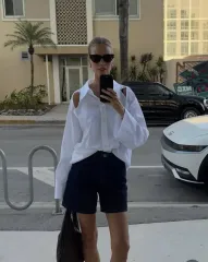 サンローランブラックデニムショーツ