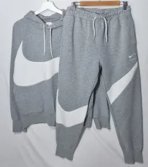 実寸 L （ 100 ） Nike(ナイキ） 商標 グレー パーカー/ジョガーパンツ セット