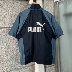 90s PUMA プーマ 刺繍 ロゴ 半袖ウィンドブレーカー ジャケット