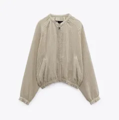ザラ ジャカード フルイド ブルゾン ジャケット