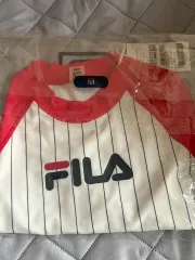 FILA(フィラ) X スリムフィット ストライプ クロップド ラッシュガード