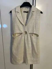 ザラ ツイード カットアウト ミニ ワンピース 新品