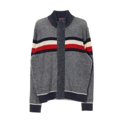 XXL トミーヒルフィガー ヴィンテージ ウォッシュ ツイード ジップアップ カーディガン ジャケット