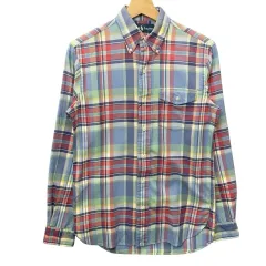 ポロ Ralph Lauren(ラルフローレン) パステル チェック ワンポケット 長袖 シャツ XS