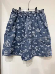 （ XL 2) コーロンインダストリーズ ペイズリー ワイド ハーフパンツ デニムパンツ