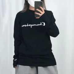 Champion(チャンピオン) 黒 ラウンド 半袖Tシャツ M 250605