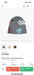 STUSSY(ステューシー) 混合した ロゴ スカルキャップ グレー ビーニー