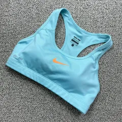 NIKE(ナイキ) プロ ドライフィット ライトブルー スポーツブラ S 250606