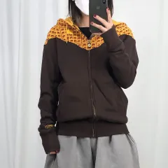 NIKE(ナイキ) ワッフル 茶色 ジップアップパーカー フード付き XL 250606