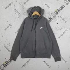 Nike(ナイキ） NIKE 裏起毛 ハイネック フルジップアップ フード付き ジップアップパーカー ディープグレー M 2300183