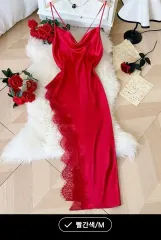 Vネック スリップ ドレス M