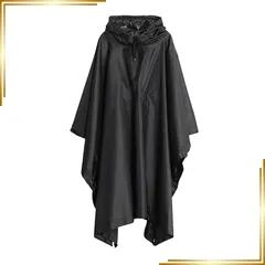 【新品】 [CUEPANDA] レインコート ポンチョ メンズ レディース 防水 防風 ポケット付き 通学 通勤 アウトドア用 軽量 収納袋付き 男女兼用 無地 キャンプ ピクニック (ブラック) 1