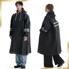 【新品】 [JOYICAR] レインコート 自転車 レインコート レディース メンズ リュック対応 軽量 快適 カッパ ポンチョ ポケット付き 2重防水 撥水 防風 ゴム袖口 レインウェア バイク 通勤 通学 (JP, アルファベット, L, ダーク) 0