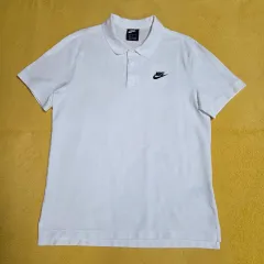 100 Nike(ナイキ） ロゴ 半袖 ポロ カラーネック T シャツ L