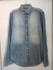 ZARA(ザラ) ドットパターン ウォッシング デニムシャツ 95