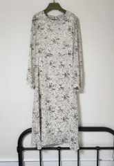 アイボリー フラワー 春 シフォン ワンピース ロング丈ワンピース マキシワンピース