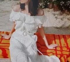 NICE CLAUP コットン ロング丈ワンピース