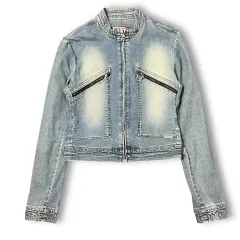 GUESS ゲス y2k ウォッシュ デニム ジャケット ジップアップ S